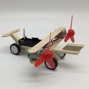 

1 Set DIY Aircraft Experiments Science Toys for Kids Handmade Airplane Wooden Electric planes Children Educational Toy