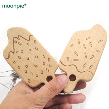 

wholesale 20pcs big size engraved Beech wooden teether popsicle,ice lolly,ice-sucker teething charm engraving teether DIY EA338