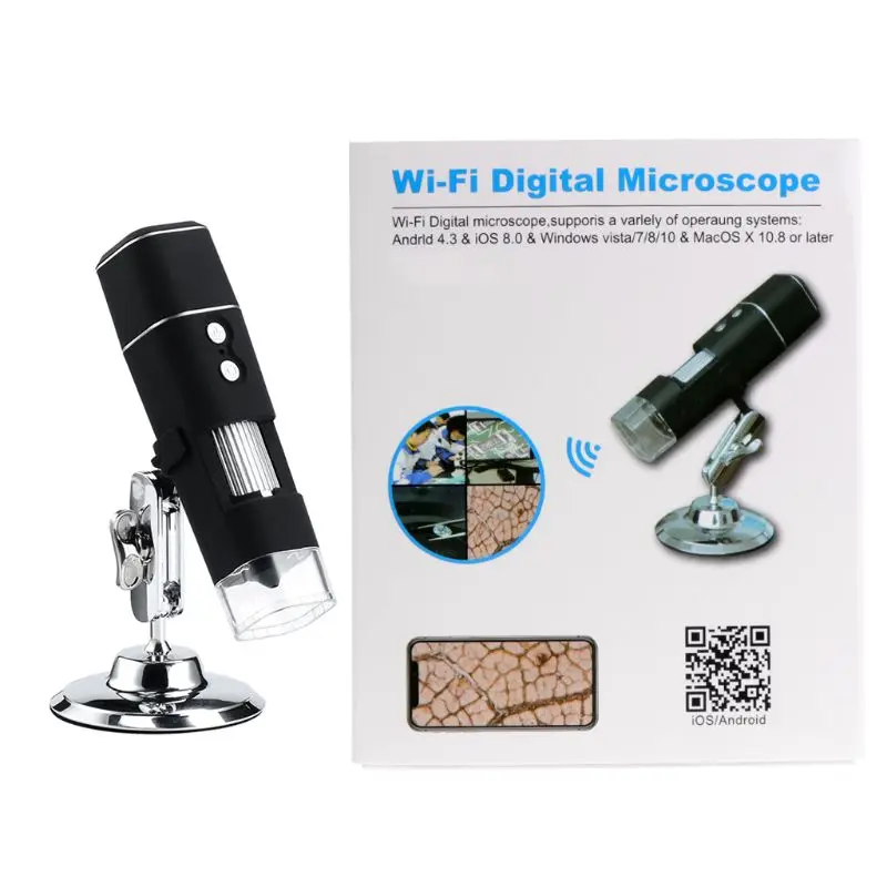 WiFi цифровой микроскоп Лупа 8LED 1000X видео камера для Android iOS iPhone