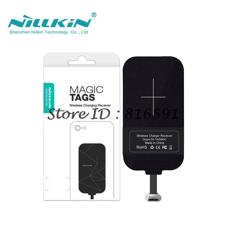 

Nillkin Magic Tags QI Wireless Charging Receiver Micro USB / Type C Adapter For iPhone 5S SE 6 6S 7 Plus for Samsung S6 S7 Edge