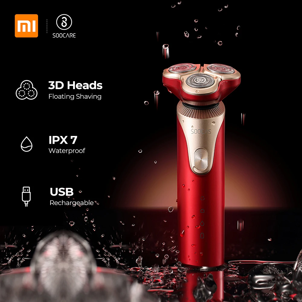 Цена Xiaomi Mijia SOOCAS S3 электробритва для Для мужчин 3 режущая головка сухой влажное бритье Беспроводная перезаряжаемая USB бритва водостойкая