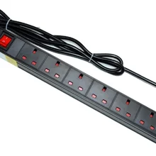 10A Rachmount PDU 6 розеток Великобритании Стандартный вилки и розетки