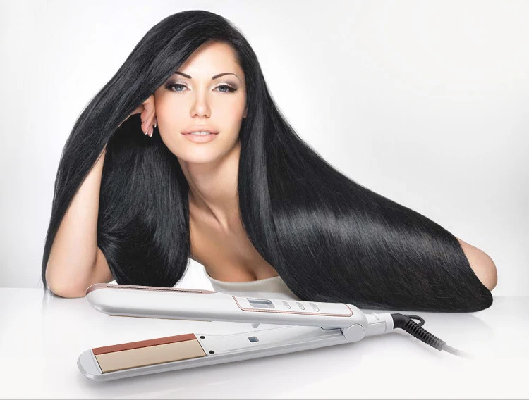 

New Rubber Plate Electric Hair Clip Iron Fast Heating 100 to 200 Degrees High Quality Piano Paint Smoothing brush GMR46