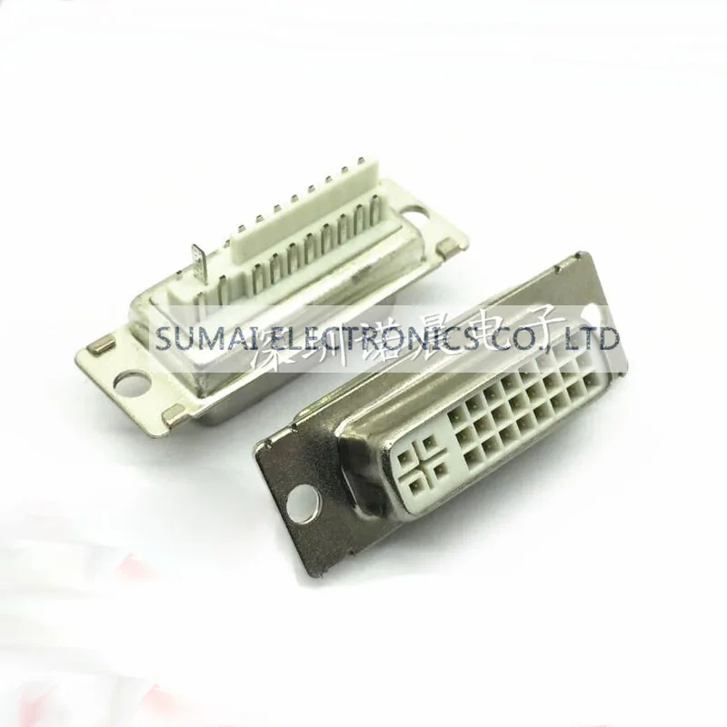 DVI24 + 5 180 градусов Гнездовой разъем Jack 24 Pin гнездовой разъем/штекер/разъем для