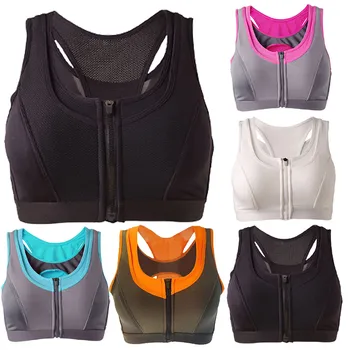

Women Seamless Sports Zippers Bra Permeable Sport Vest Nets Quakeproof Underwear Fashion Women Clothes
