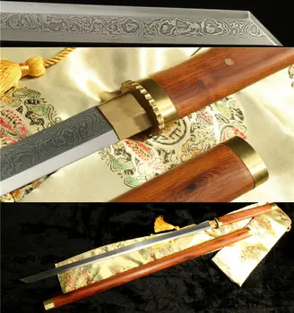 

42'FOLDED STEEL HANDMADE ROSEWOOD SAYA COPPER TSUBA HANDMADE FULL TANG SWORD