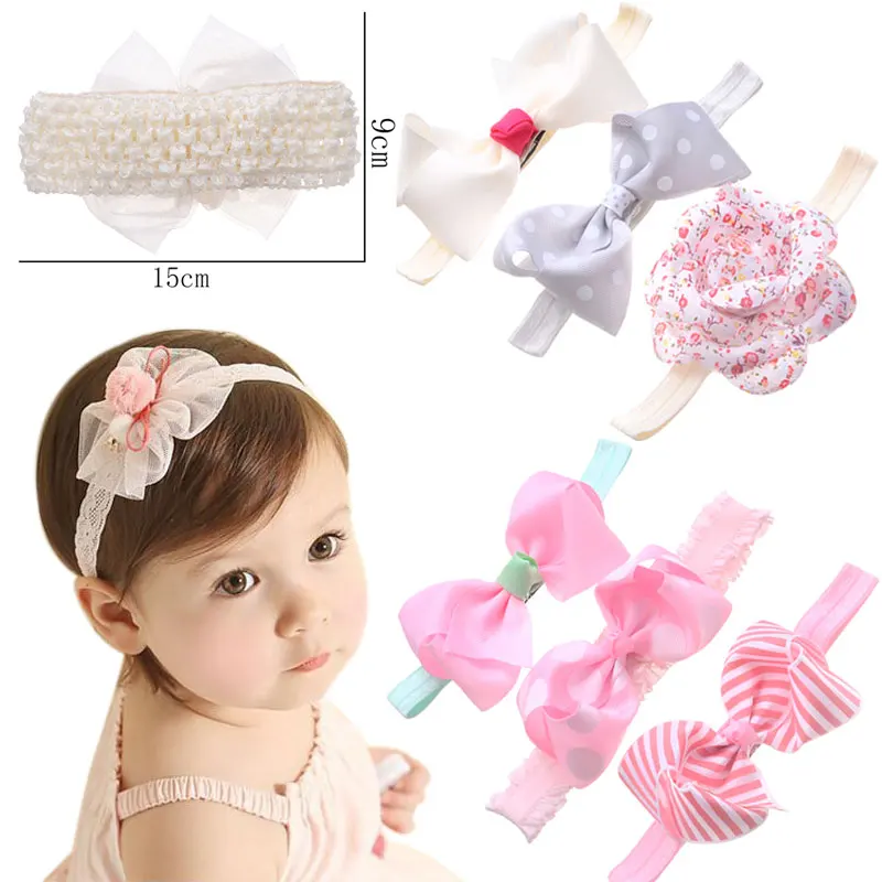 1Set Kids Girls Baby Toddler Flower Bowknot Headband Hair Band Fashion Headwear