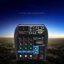 Микшерный пульт Bluetooth USB Запись воспроизведения компьютера 48 В фантомное питание задержка повтора эффект 4 канала USB аудио микшер