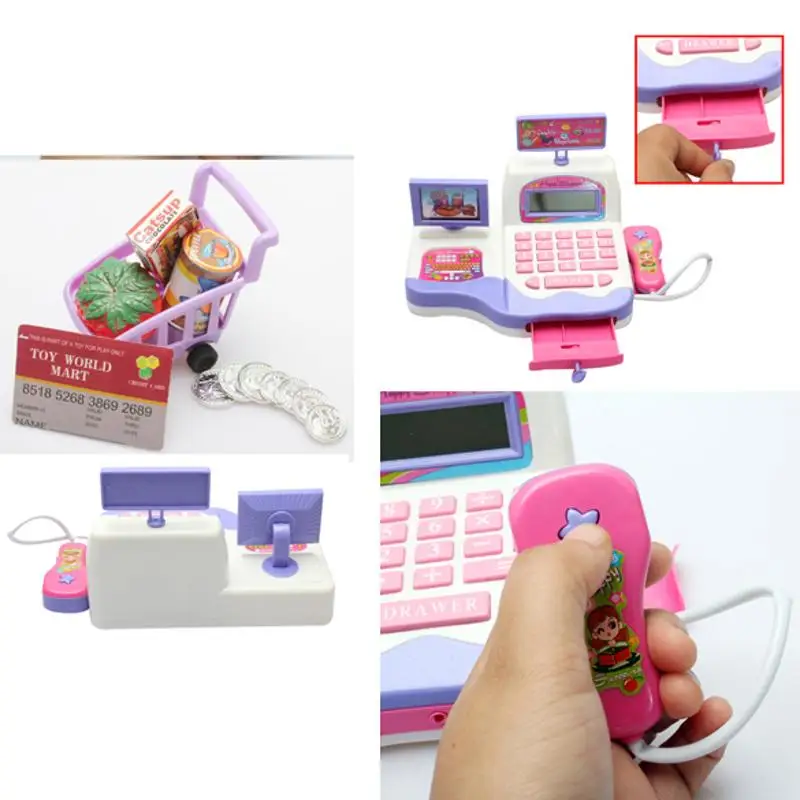 Cash Register Toy Supermarket Toy Display and Scanning Function Kid Education High Quality