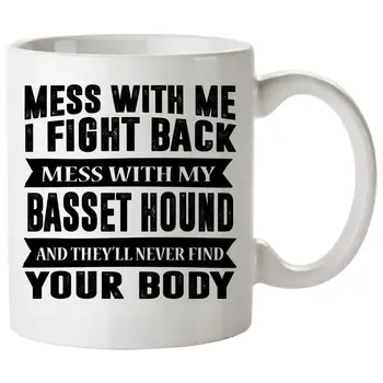 

Basset Hound Mug 11 Oz Good for Gift Coffee Cup
