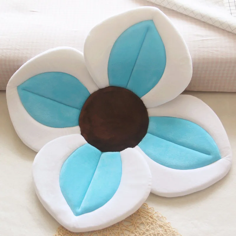 Baby Blooming Flower Bathtub Foldable Appease Bath Tub Infant Newborn Bath Seat Cushion Non-slip Soft Shower Seat Pad Accessory - Цвет: Blue