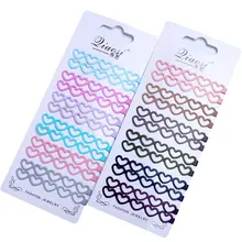 12 шт. длинные заколки для волос, большое сердце, заколки для волос для женщин, аксессуары для волос, инструменты, плоская заколка, цветная металлическая заколка для волос