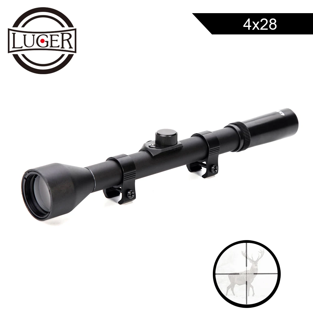 LUGER 4X28 охотничий оптический прицел для страйкбола Тактическая игра винтовки 11 мм