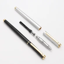 1 шт. металлический авторучка школьные и офисные принадлежности канцелярские элегантные ручки для письма школа высокое качество чернильный фонтан мм 0,38 ручка