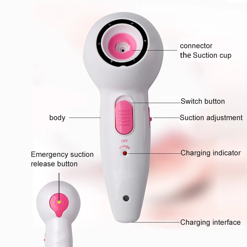 Breast Enlargement Vacuum Suction Breast Pump Electric Massager Udder Gather Fat Grow Again  Enhancer With Two Cups for choose (4)