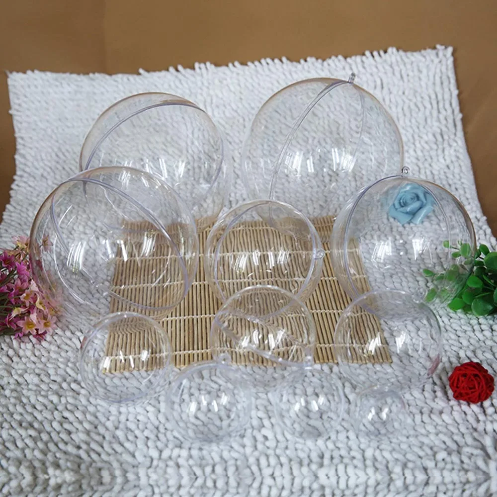 OurWarm 50 шт. 100 мм прозрачный акриловый шар товары для свадебной вечеринки заполняемый орнамент Сфера рождественские украшения для дома