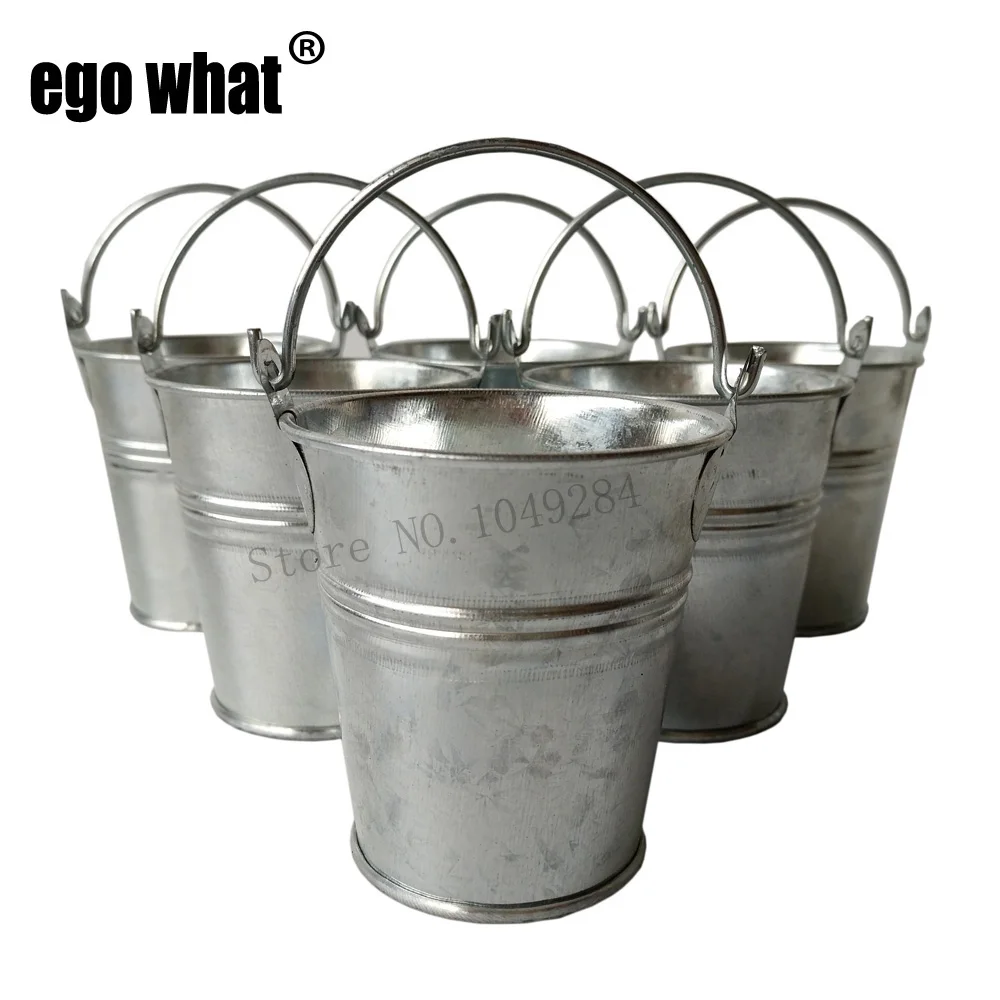 20Pcs/lot D7*H7CM Silvery Color Mini Buckets tin pots Small Pails