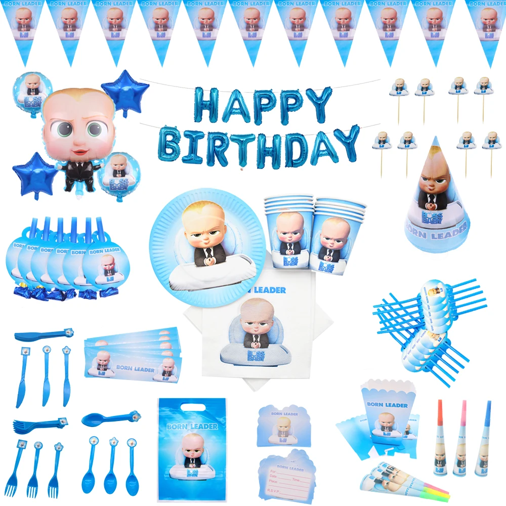 Boss baby тематическая вечеринка на день рождения украшения детская посуда тарелка и