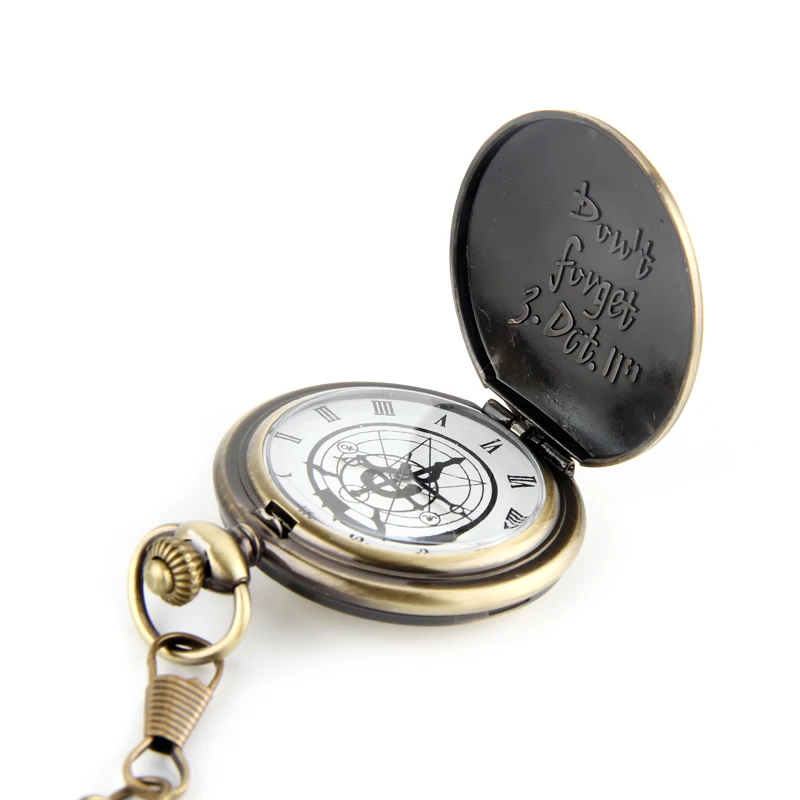3 вида цветов Стальной алхимик карманные часы ожерелье Косплэй Эдвард Элрик с цепью