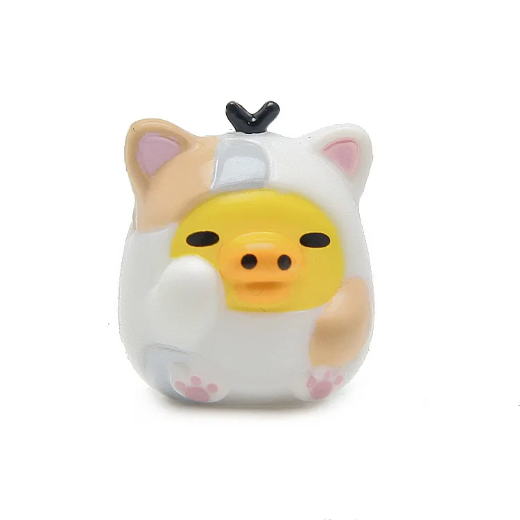 Kawaii Q 5PCS/Set PVC Japanese Anime Rilakkuma Bear Cosplay Chi Cat Action Figure Doll Toys Cute Birthday Gift Model Toy Decor