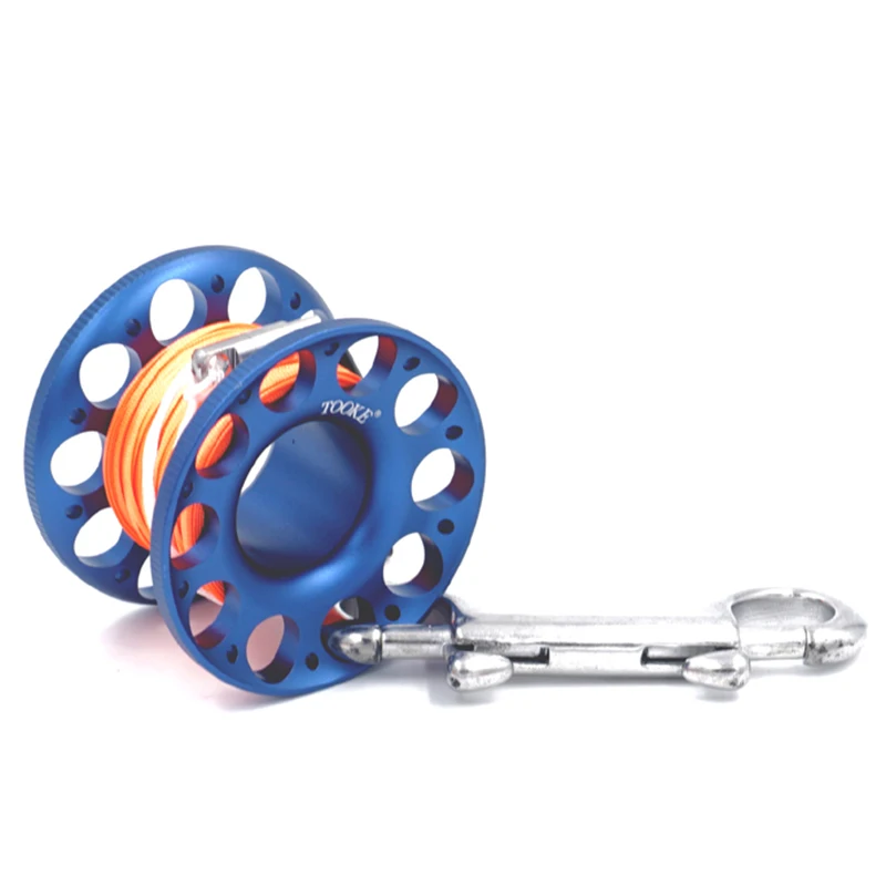 الغوص الألومنيوم الاصبع بكرة بكرة 15/30 m خط مع الفولاذ المقاوم للصدأ المفاجئة الترباس كليب وضوح عالية خط الغوص الألومنيوم الاصبع بكرة بكرة 15/30 m خط مع الفولاذ المقاوم للصدأ المفاجئة الترباس كليب وضوح عالية خط