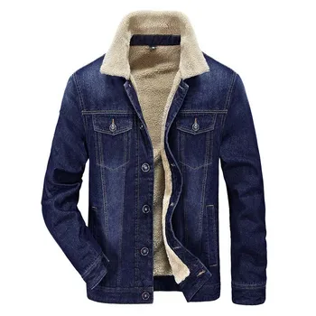 

New Brand Clothing Men's Winter Jacket Thick Cowboy Fleece Denim Jeans Jackets Male Cotton Warm Parka Coats