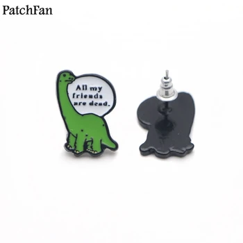 

12pairs/lot Patchfan All my friends are dead dinosaur design for earrings party favors jewelry gifts for birthday present A1369
