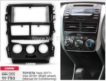 

2Din Car Stereo Radio Fascia Panel Plate Frame Kit for TOYOTA Yaris 2017+, Vios 2018+ (Manual Air-Conditioning / Right Wheel))