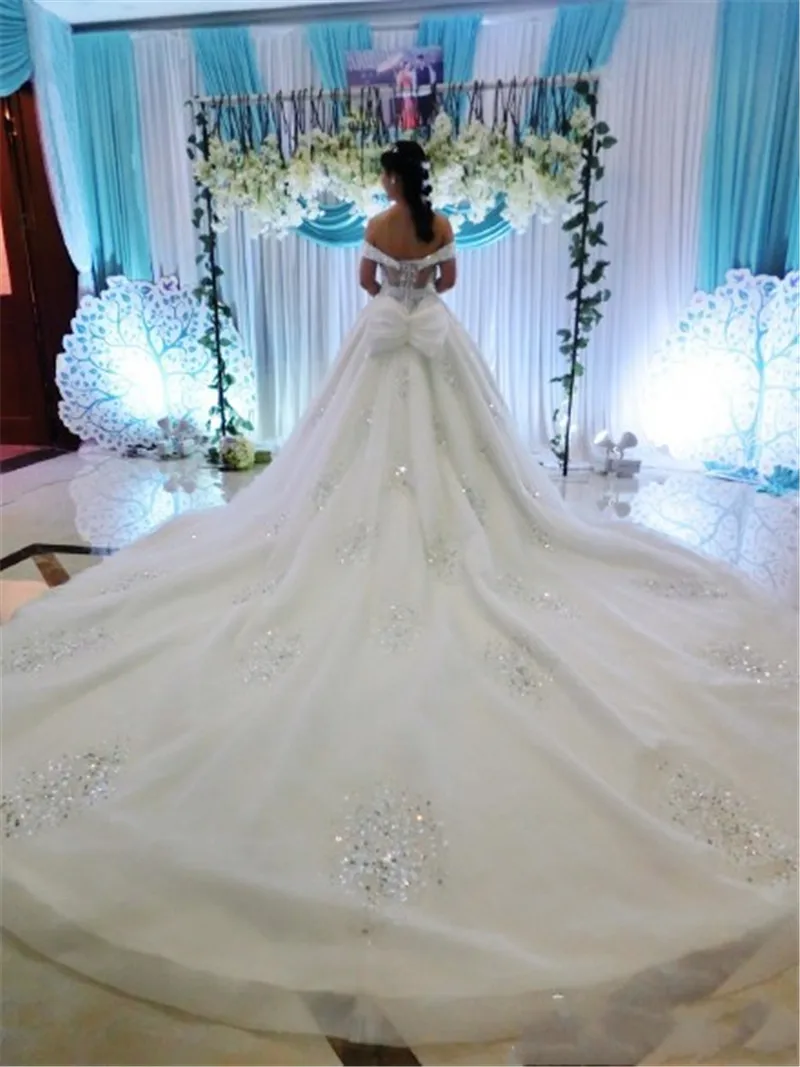 long tail wedding gown