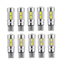 10 шт. T10 белый 5630 Светодиодный 194 W5W 10 SMD Canbus Error Free автомобиля клиновидные боковые светильник лампочка 12V авто Интерьер светильник для автомобиля светодиодный светильник