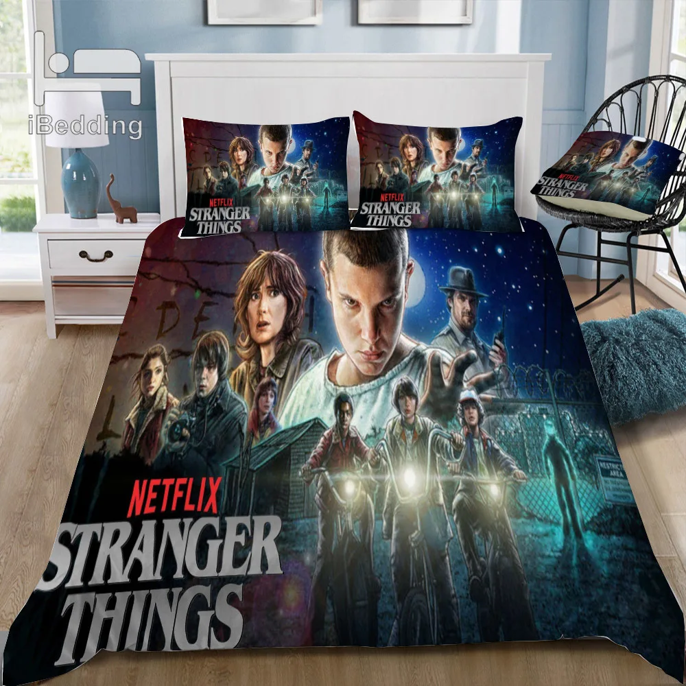 

New Fashion Movie Stranger-Things 3D Bedding Set Printed Duvet Cover Set Twin Full Queen King Size Dropshipping
