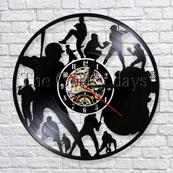 

Baseball Player Decorative 3D Wall Watch Clock Sport Theme Vinyl Record Wall Clock Modern Design Creative Home Decor