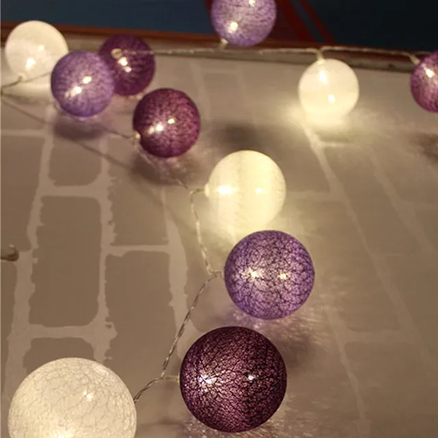 guirlande lumineuse boule coton