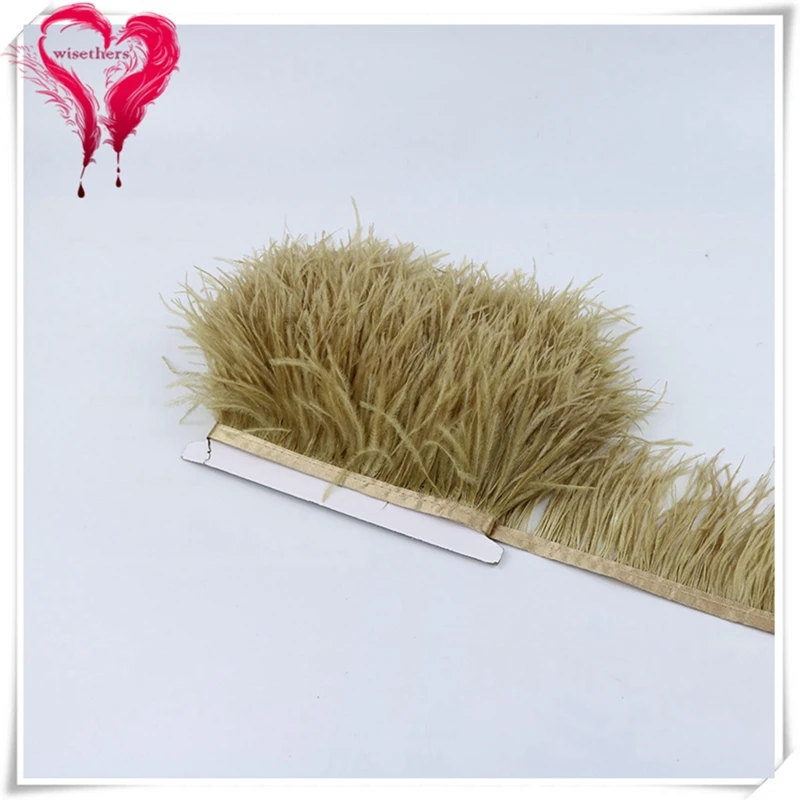 

30 Colors 1 Meter Width 8-10 CM Fluffy Dyed Colored Natural Ostrich Feather Sideband Tassel Trimming Lace Trim Fringe For Skirt