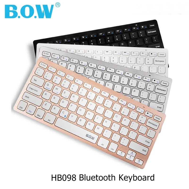 Лук HB098 Тонкий Универсальный мини Bluetooth клавиатура для ноутбука, телефона, планшета, удобный и немой