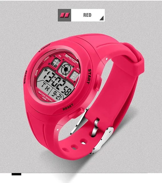 Sanda цифровой светодиодный кварцевые часы для мальчиков и девочек модные спортивные Reloj Relojes наручные часы 331 - Цвет: Красный