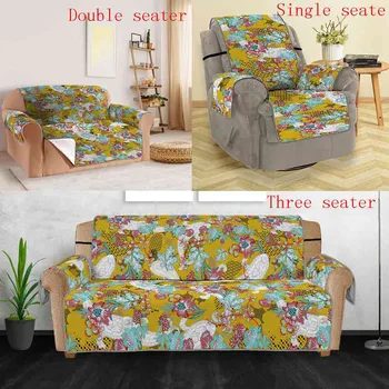 

Nordic Style Vintage Baroque Printing Sofa Cover Pet Kids Anti-Slip Quilted Mat Retro Sofa Couch Cover Furniture Protector S/M/L