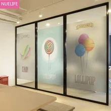 Ватные конфеты шар конфеты узор электростатическое матовое стекло пленка Гостиная Спальня Ванная Дверь стеклянная пленка