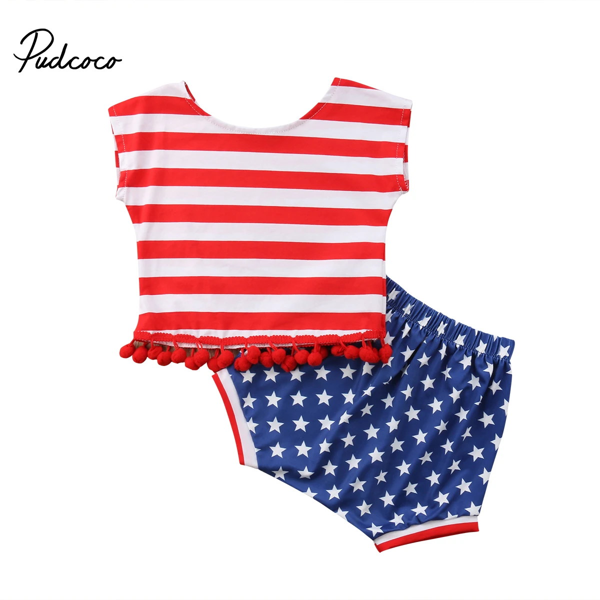 Baby Clothing New US Flag Kids Baby Girls Outfits Vest Tops TuTu Shorts