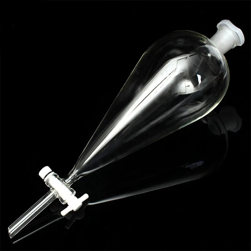500ml Clear Glass Separatory Borosilicate Funnel With PTFE Stopcock