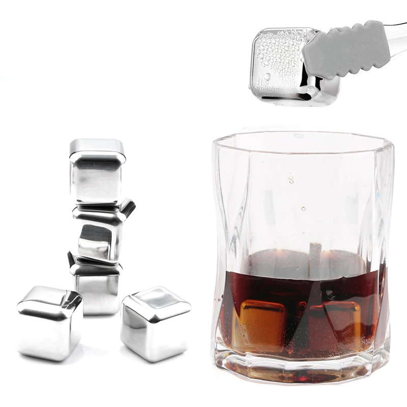 Нержавеющая сталь многоразовые кубики льда виски камни вино Напитки Охладитель металла рок кубики льда пиво охлаждающий инструмент барные аксессуары