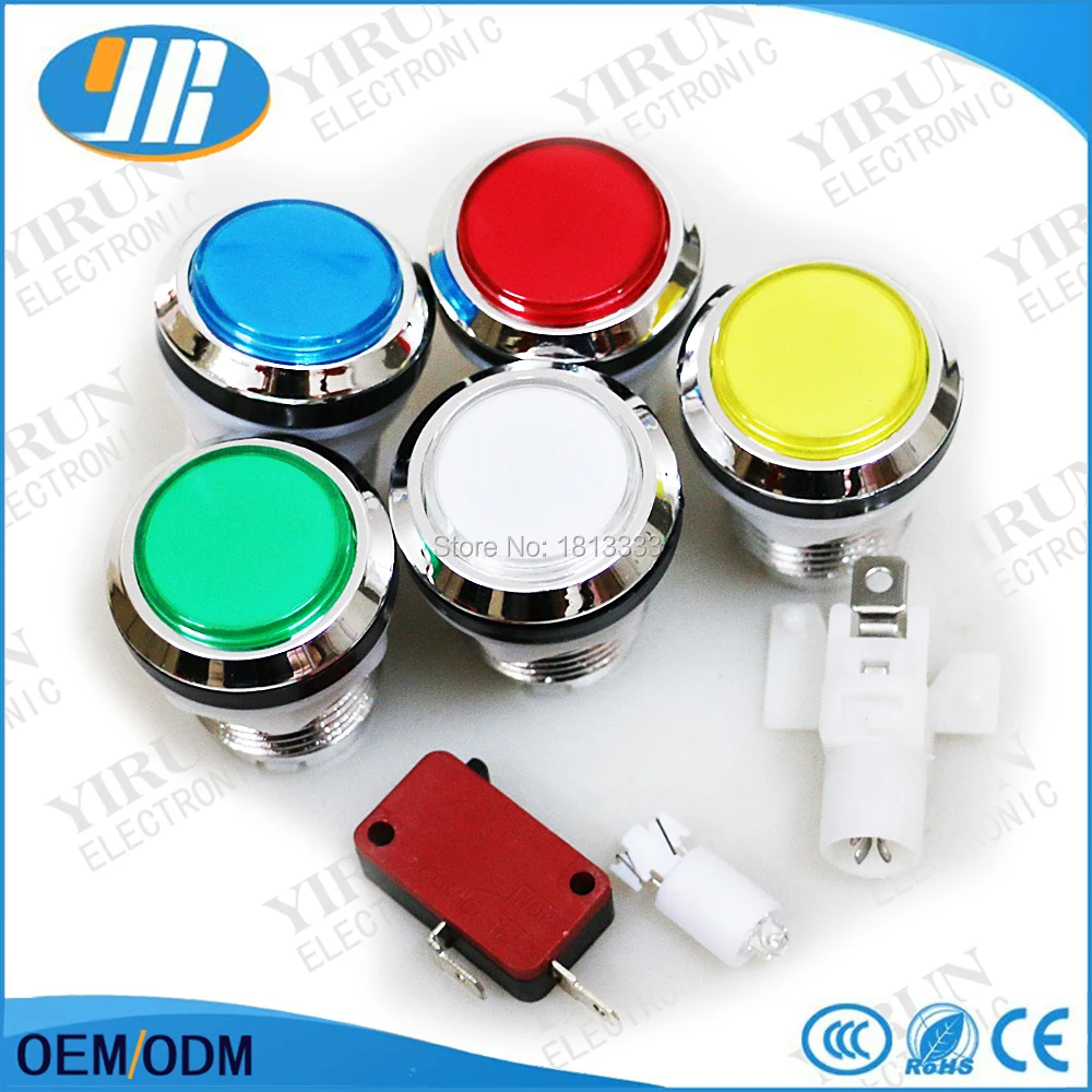 Аркада DIY Kit для USB контроллер Happ Стиль джойстик 5 В прозрачный загорающаяся Пуговицы Аркады ПК игровой комплект