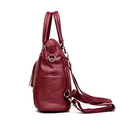 2019 многофункциональные женские кожаные рюкзаки женские винтажные сумки на плечо Sac a Dos Femme женский рюкзак однотонный рюкзак для путешествий