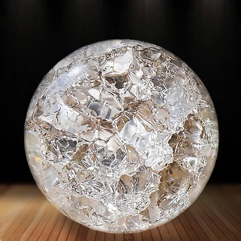 Crystal Glass 50mm Marbles Feng shui Home Decorative Ice Crack Ball