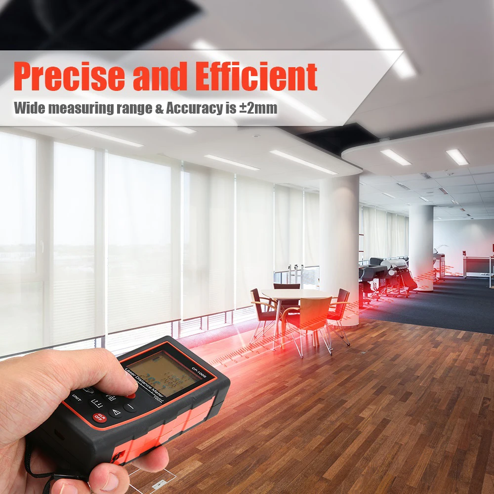

Digital Laser Distance Meter Area Volume Measurement Tool Portable Handheld Data Storage LCD with Backlight