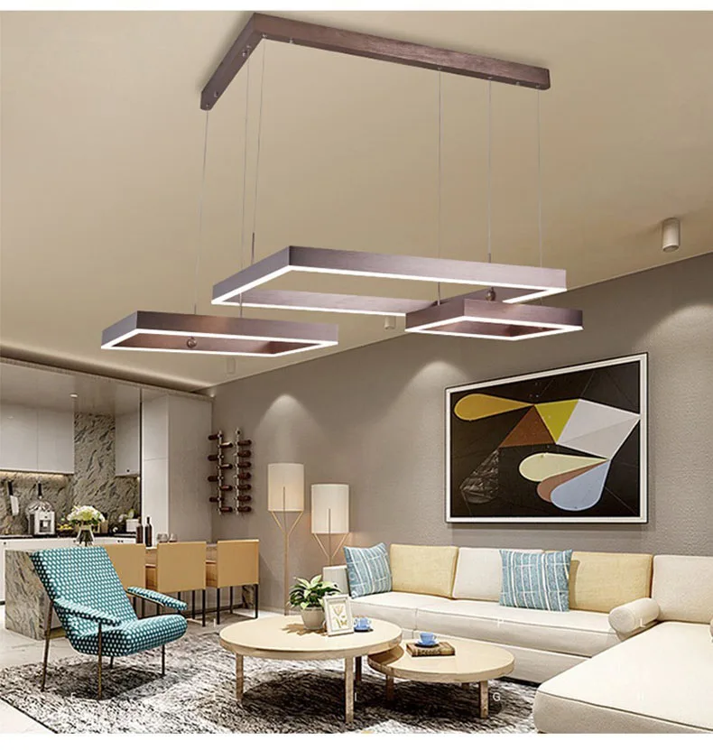 Современный светодиодный подвесной светильник, квадратный подвесной светильник, современный промышленный металлический подвесной светильник для гостиной, холла, лобби, светильник