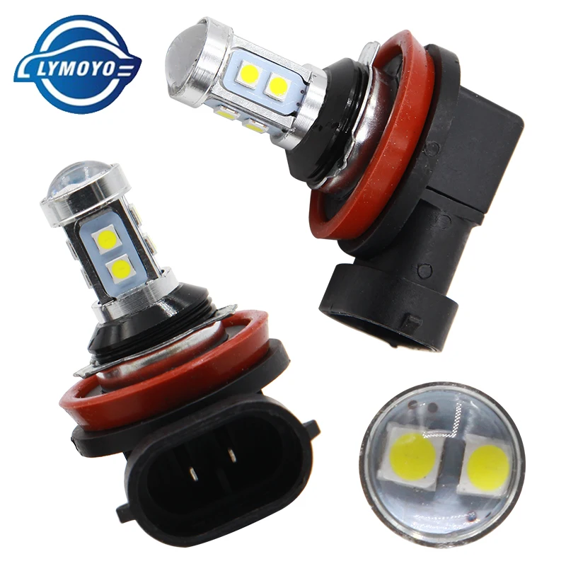 LYMOYO 2 шт. автомобильные H3 светодиодный H1 881 H27 H7 H8 H11 HB3 HB4 9005 9006 10 Вт 3030 SMD