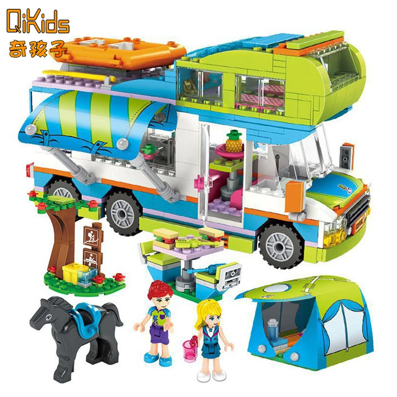 

534Pcs City Set Outing Camper Bus Car Girls Figures Building Blocks Compatible LegoS Friends Bricks Educational Toy for Children