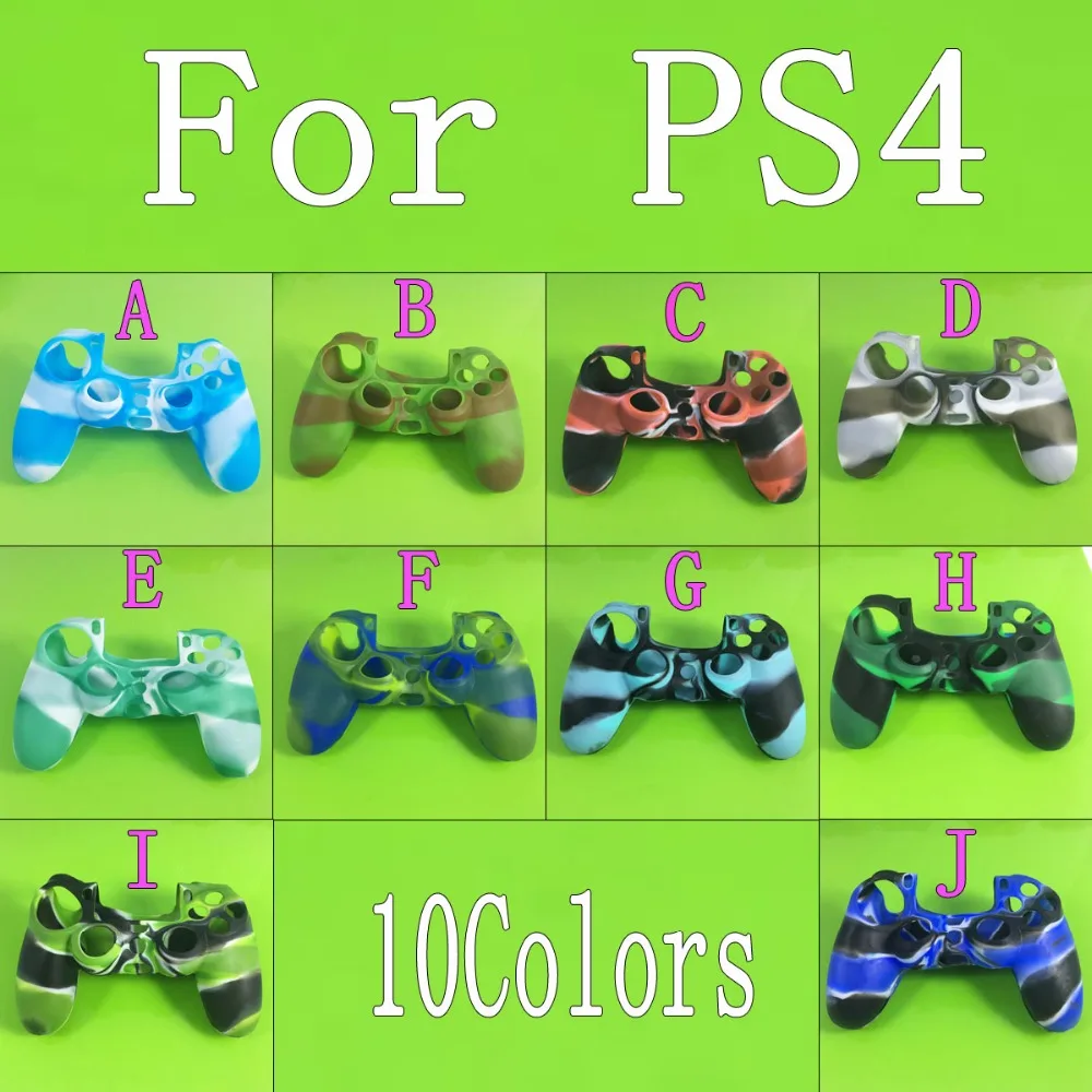 

YuXi Multi-color Camouflage Silicone Rubber Case Skin Grip Cover Case For Playstation 4 For PS4 Controller Joystick Gamepad