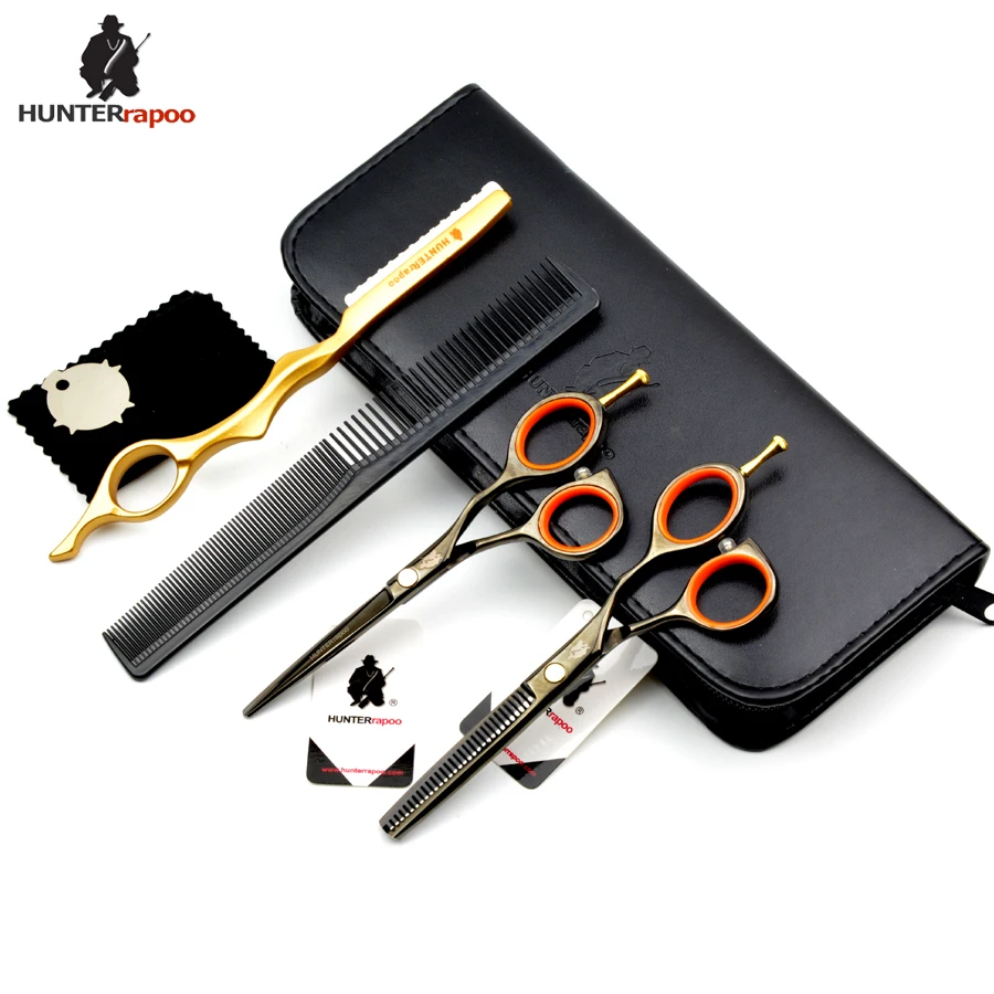 

5.5" Professional Black hairdressing shear HT9114 Hair Clippers haircut salon thinning shears kit with comb knife barber scissor